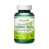 Buffered Vitamin C 1500mg, Non-Acidic Stomach Friendly Calcium Ascorbate Capsules for Immune Support, Gentle...