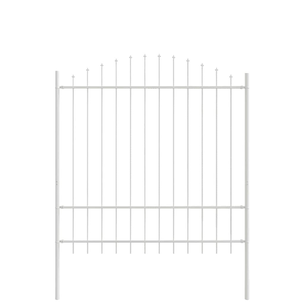 Garden Fence 4 Panels White 170 x 215 cm Powder-Coated Steel Outdoor Metal Border Decorative Landscape Barrier with Water Resistant Finish for Backyard Patio Terrace and Summer Garden Protection