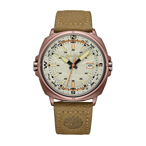 Montre Timberland WILLISTON TDWGB2230802 pour homme avec bracelet en cuir marron