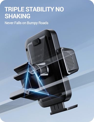 Image of BASENOR Phone Mount for 2025 2026 Tesla Model Y Juniper /Model 3 Highland, Dashboard Phone Holder Does Not Block View [No Adhesive][Dual Arms][360 Adjustable] Tesla Accessories Fit All Smartphone