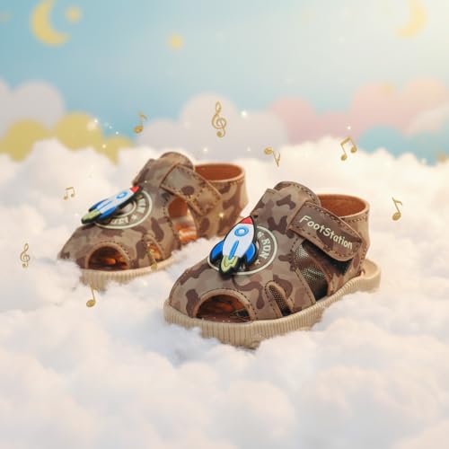 Image of Kids Chu-Chu Sound Musical First Walking Cozy Sandals for Baby Boys and Baby Girls Age 9-22 Months