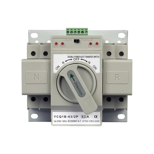 Commutateur de transfert automatique 2P 63A pour disjoncteur AC230V