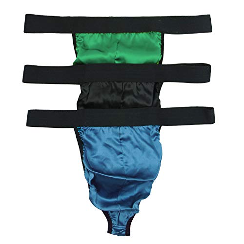 Paradise Silk Men's Wide Elastic Waist Thong Economic Pack (Pack of 3)