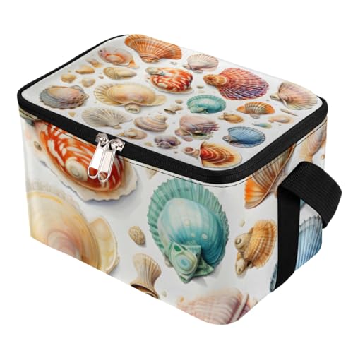 GzLeyigou Lunch Bags for Women Men 9 Cans,Sea Shell Conch Hot & Cold Food Delivery Bag Insulated Grocery Bag Insulated Lunch Box Seashell Cooler Bag for Office Work Picnic Beach
