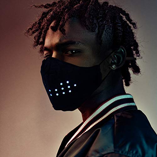 Onewell Rave Party - Halloween Voice Control Mask, Dynamic Talking Faux Face Mask, Respirável, Borra