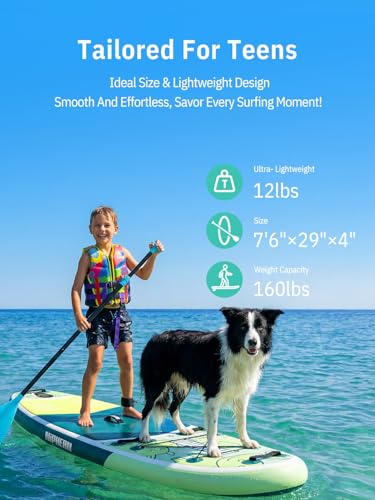 Image of Niphean (Extra Large) Inflatable Paddle Board, SUP for 2+1 People /Family 500lbs Capacity Stand Up Paddle Board with SUP Accessories, StabilTrac Fin Non-Slip Paddleboard for Adults