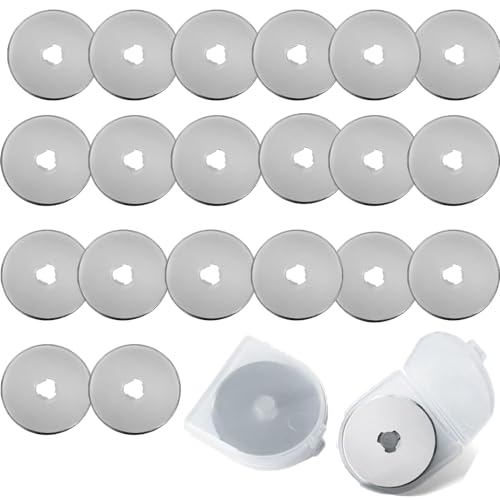 RXKFIGX 20 Pezzi Lame Rotanti da 45 mm Lame di Ricambio per Taglierino Lame rotonde per coltello con Scatola per Quilting Carta Tessuto Scrapbooking Cucito Taglierina per Tessuti