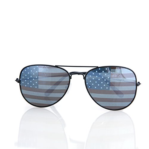 USA America Aviator Sunglasses Black Color Frame