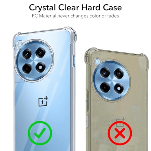 Image of Jkobi Shockproof Crystal-Clear Back Cover for OnePlus 12R 5G (Anti Yellow Case | Drop & Camera Protection | Hard Polycarbonate)