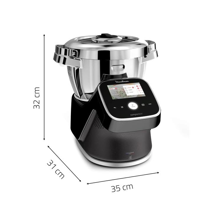 Robot da cucina Moulinex i-Companion Touch Pro con funzione cottura, 18 modalità, ricette personalizzate, bilancia integrata, ispirazione illimitata per ricette, praticamente silenzioso, app Moulinex,