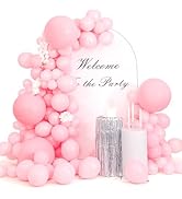 CVPARTYON Baby Pink Balloons, 125 PCS Assorted Sizes 18 inch, 12 inch, 10 inch, 5 inch - Great fo...
