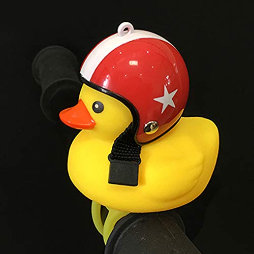 Bicycle Bell Duck, Children's Bicycle Lighting, Cute Bicycle Horn for Child and Adult Rubber Duck Clip on Guidon, Two Lighting Modes, Bicycle Accessories, Motorcycle, 10 Styles
