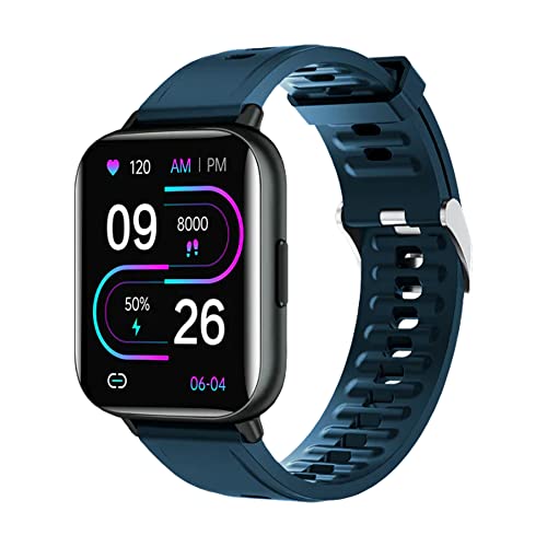 Image of B.REBEL 1.69 inch Full Touch HD Display Smart Watch for Men & Women with 10 Days Battery life, HR & SpO2 Level Monitor, 90+ Watch Faces, Multi Sports Mode, 3ATM Water Resistance - 2 Straps Included (Black & Blue)