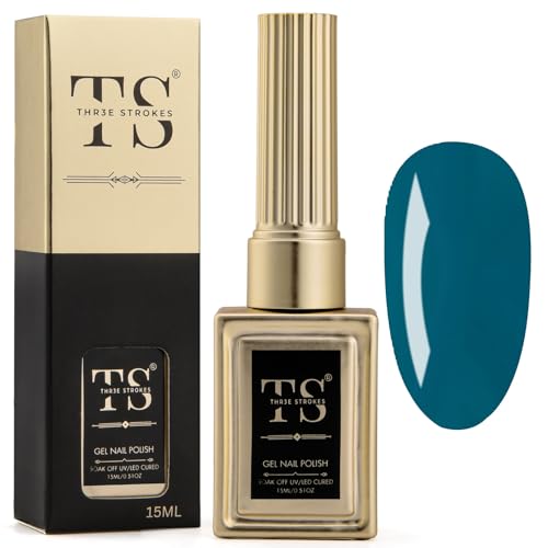 Image of THR3E STROKES Professional UV Gel Nail Polish, HEMA-FREE Lasts Upto 21 Days, Super Glossy Finish, Non-Chipping, Non-Smudging, Quick Drying Nail Polish,15 ml (17, 15ML)