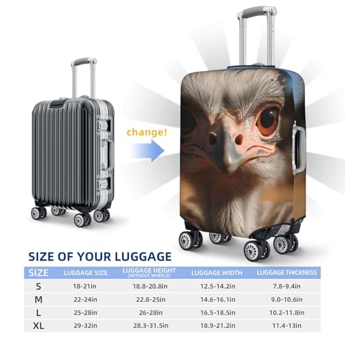 Elastic Travel Luggage Cover for Suitcase Tsa Approved Stretch Scratch-Resistant Suitcase Protector Cover Washable Cute Ostrich Baggage Covers Fits 18-32 Inch Luggage Case2