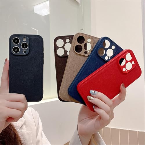 Coque iPhone 13 Pro Max protection appareil photo housse cuir grainé couleur unie - 2