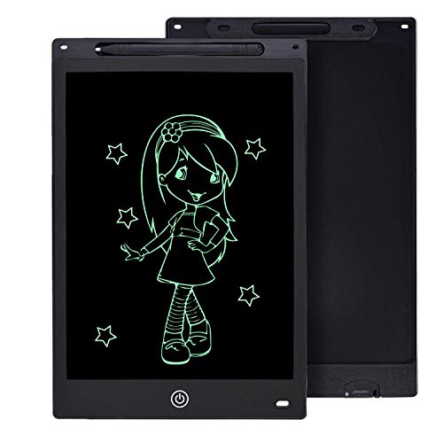 12 Inch Reusable LCD Writing Tablet Ewriter, Doodle Drawing Pad Game Playing Board Toy Gift for Toddlers & Kids, Teacher Planner Bulletin Notepad Board with Stylus - Mono Black