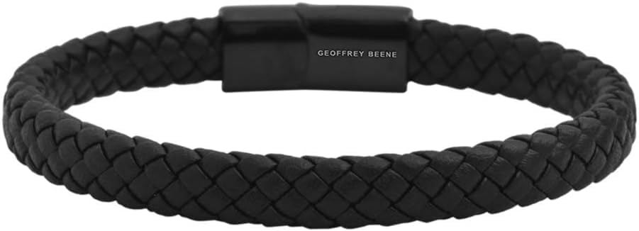 Braided Genuine Leather Bracelet with Stainless Steel Closure