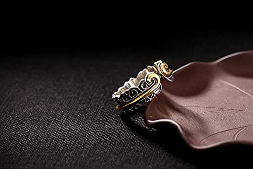 Bague d'ouverture rétro de cloud us argent ajustable dame - 7
