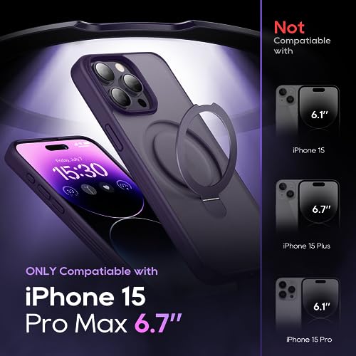 Coque MagSafe iPhone 15 Pro Max antichoc à anneau support et protège-écran - 2