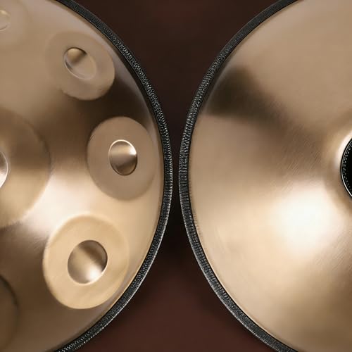 Handpan de acero inoxidable dorado 9 notas profesional miniatura 4