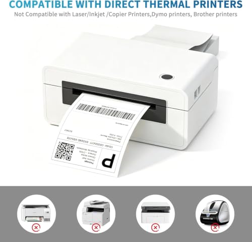 Image of 9527 Product 4 inch x 6 inch Zebra Fanfold Direct Thermal Shipping Labels,2 Stacks, 4000 Labels White, Perforated (2,000 Label per Stack)