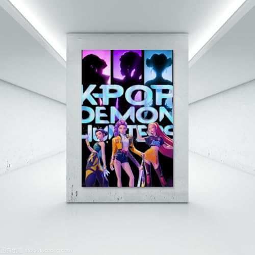 Magauy Kpop Demon Hunters Cast Poster Anime Canvas Movie Tv Show Für Zimmer, Ästhetische Leinwand-Wandkunst, Schlafzimmer-Dekor Poster 12x18inch(30x45cm)