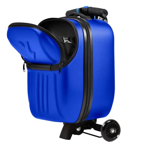smilesun Top Opening Scooter Luggage for Kids & Adults，Foldable Scooter Suitcase with Front Opening，Lightweight Carry On Riding Suitcase For Children Teenagers Adults（21" Blue） - image 9
