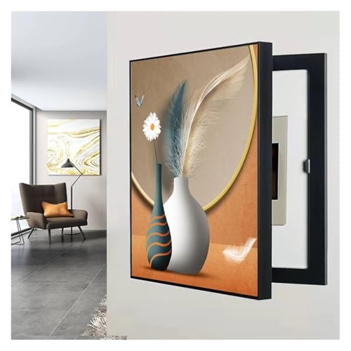 Decorative Power Box Cover - Electric Meter Hide Wall Art for Living Room, Stylish 40x60cm Home Decor, Creative Painting Design, Modern Aesthetic