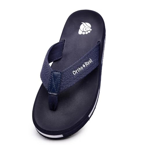 Ortho + Rest Men's Orthopedic Slippers with Cushioned Footbed Soft Comfortable Stylish and Anti Skid Flip-Flops for Daily Use
