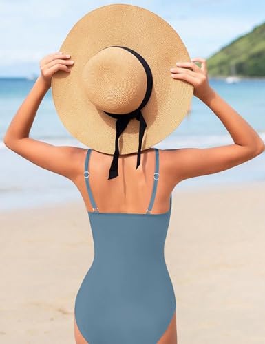Image of KANGKANG Girls Swimsuit Quick Dry Cut Out One Piece Swimsuits with Tropical Print Cover Up Skirt Bathing Suit Swimwear 7-18Y