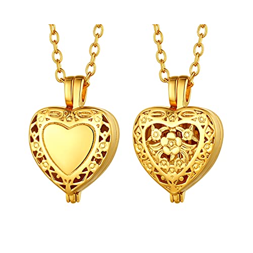 FindChic Customized Heart Shaped Urn Necklaces for Ashes with Custom Picture/Birthstone Stainless Steel/18K Gold Plated Claddagh/Angel Wing Pendant Waterproof Keepsake Cremation Jewelry, with Gift Box