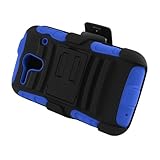 Eagle Cell Kyocera Hydro Edge/C5215 Hybrid Case with Kickstand and Holster - Retail Packaging - Blue/Black