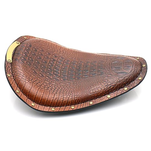 Asiento individual de PU efecto cocodrilo retro para motos personalizadas