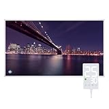 Hocosyme Infrarotheizung Bild 720W, 1-3 Min auf Betriebstemperatur bis 120 Grad - Geeignet für Schlafzimmer, Büro, Küche, Badezimmer - mit Touch-Thermostat - Brückenleuchte