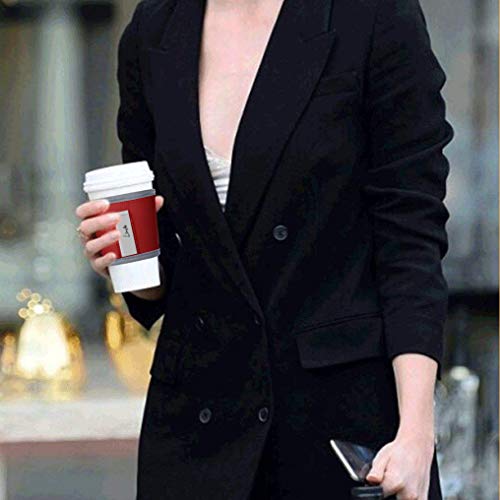 Beautyflier 8pcs Anti-Slip Neoprene 2.5mm Thick Collapsible Heat Resistant Coffee Cup Insulated Sleeve for Coffee/Tea/Cold Drinks (Multicolor embossed)