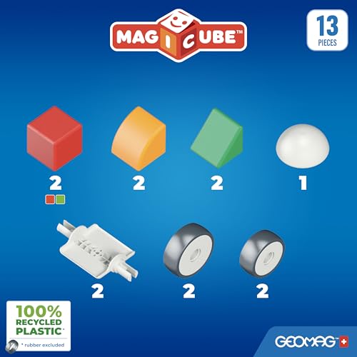 Image of Geomag Magicube Magnetic Blocks for Toddlers Ages 1-5 | Swiss-Made STEM Building Toy Sets | Multiple (MAGICUBE 13PCS)