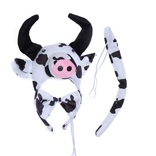 KIRALOVE - Cow - Headband Set - Tail - Bow Tie - Animals - Women - Fancy Dress Costume Halloween Cosplay Accessories - Image 2