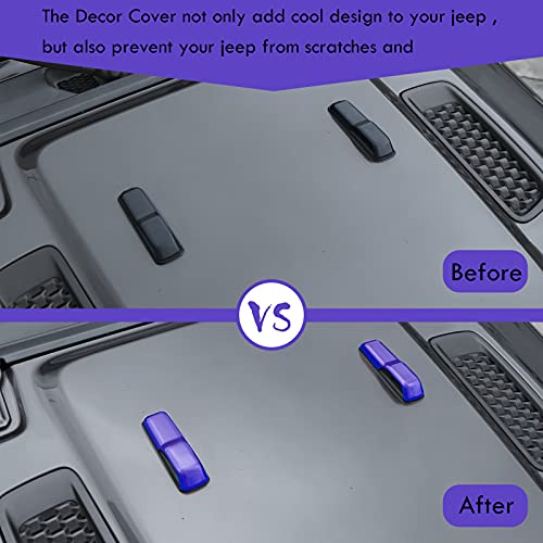 CheroCar JL JT Engine Hood Hinge Cover Decoration Cover Stickers Exterior Accessories for Jeep Wrangler JL 2018-2021& 2020-2021 Jeep Gladiator JT,Purple