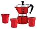Bialetti Moka Caffettiera, Alluminio, Colore: Rosso
