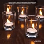 Hosley 24-Pack Crystal Clear Glass Tea Light Holders, 2.5” Dia, Elegant for Weddings, Parties, Spa, Home Decor, Events, Gifts, Durable, Value Pack - Image 4