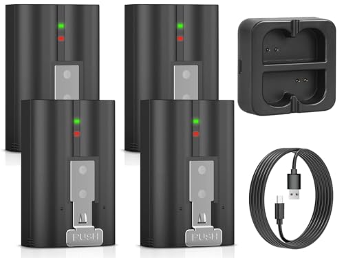 Image of YUELAN 4-Pack 6040mAh Replacement Ring Battery with Charger Station for Ring-Video Doorbell 2 /3 /4 /Plus /Pro, Spotlight Camera & Stick Up Cam Indooor & Outdoor (4-Pack)
