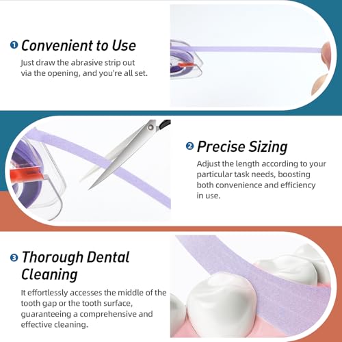 bopika dental polishing strips tooth file 3 rolls 4mm x 6m dental sanding strips for oral care dental abrasive stripsdental sandpaper deep teeth cleaning tool coarse finemedium