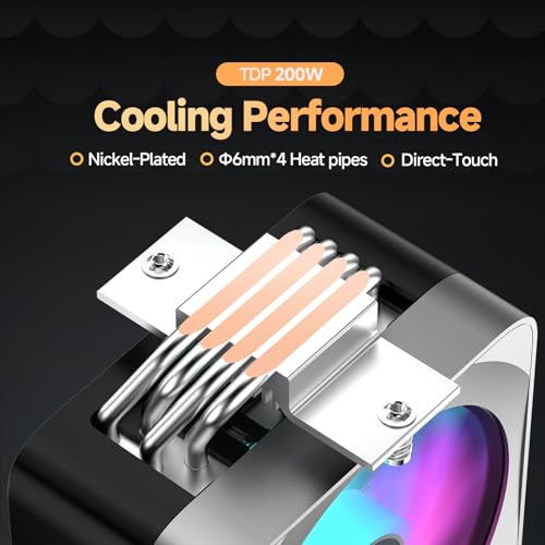 Image of Delta A40 EX BK ARGB Full Cover Shell CPU Cooler,Direct-Touch Φ6mm*4 Heatpipes,TDP 200W,Powerful Silent PWM Cooling Fan,for Intel LGA 115X /1200 /1700 /1851,AMD AM4 /AM5