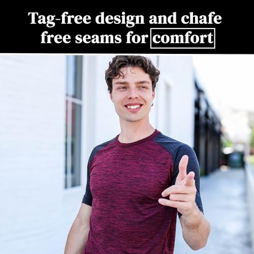 [5 Pack] Men’s Workout Short Sleeve Dry Fit T Shirts Quick Dry Active Athletic Crewneck Running Gym Moisture Wicking Tee Tops4