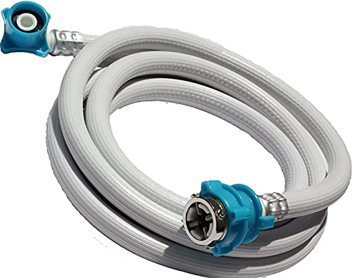 Image of PARDZWORLD 4m Extra Long Washing Machine Inlet Pipe Heavy Duty Flexible PVC Water Inflow Hose with Leak-Proof Tap Connectors for Fully Automatic Top & Front Load Washing Machines