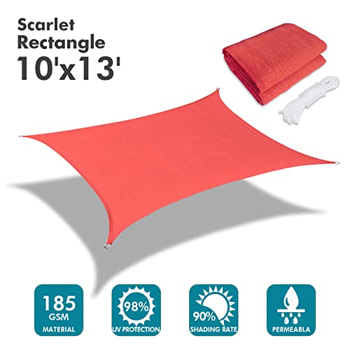 Image of KANAGAWA 10'x13' Sun Shade Sail Scarlet Curved Rectangle
