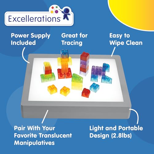 Excellerations Led Light Box, 16" x 12" Stem Toy, Color & Light Discovery, Educational, Tracing Panel, Art Lightbox