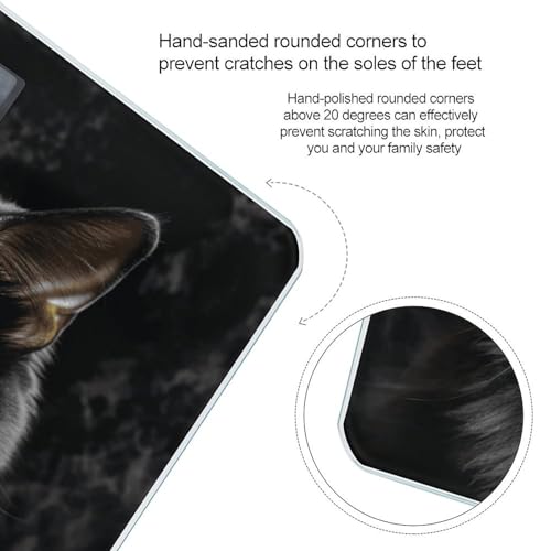 Báscula digital para baño con diseño de gato negro miniatura 4