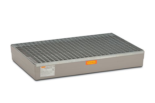 Cemo - Auffangwanne aus gfk für Europaletten mit verzinkten Gitterrost Auffangvolumen 140 l BxTxH 800x1200x190 mm
